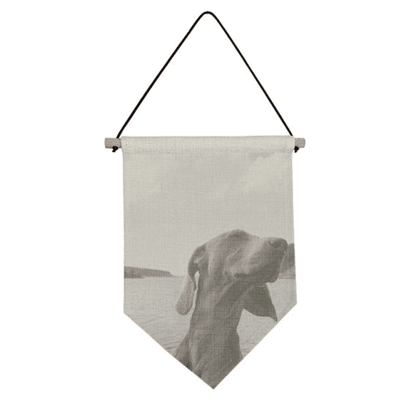 Dog Pet Animal Gray Picture Canvas Flag Hanging Wall Art Decor Banner