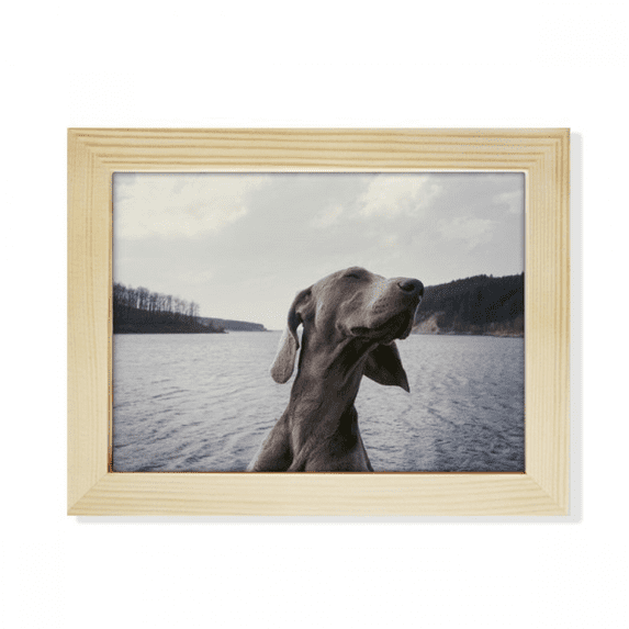 Dog Pet Animal Gray Picture Desktop Photo Frame Picture Art Decoration Painting 6x8 inch