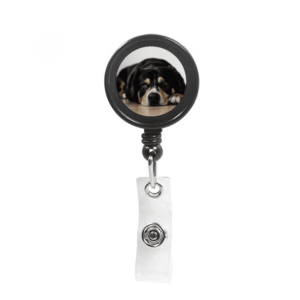 Dog Pet Animal Photograph Floor Picture Retractable Keychain Badge Holder ID Badge