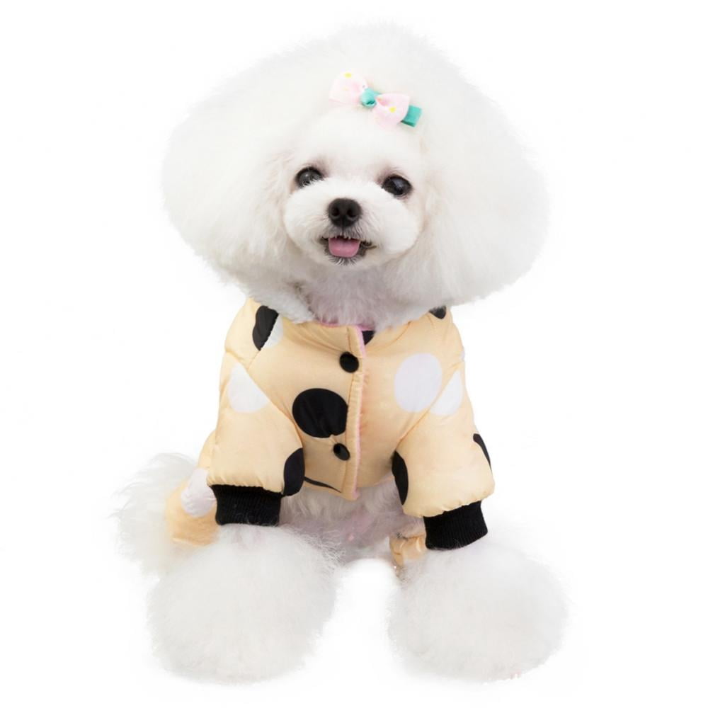 Dog Pet Four-Legged Cotton Coat Waterproof Plush Warm Dog Clothes Winter Warm Dog Coat Cat Pet Jumpsuit Dress Clothes