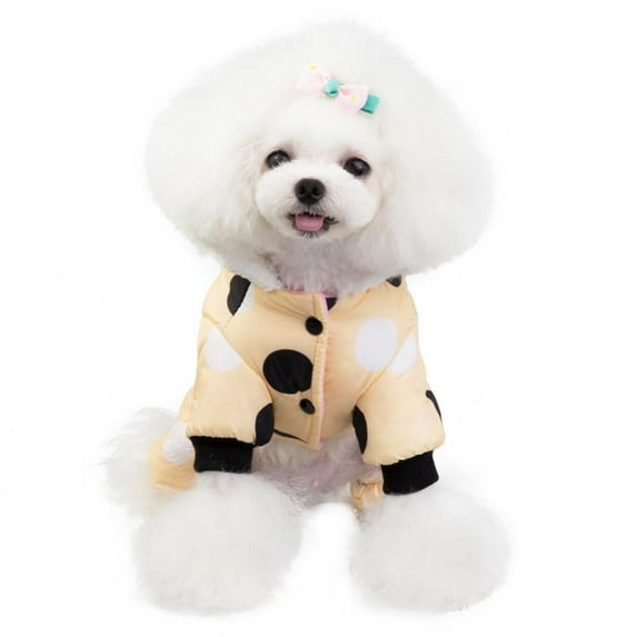 Dog Pet Four-Legged Cotton Coat Waterproof Plush Warm Dog Clothes Winter Warm Dog Coat Cat Pet Jumpsuit Dress Clothes