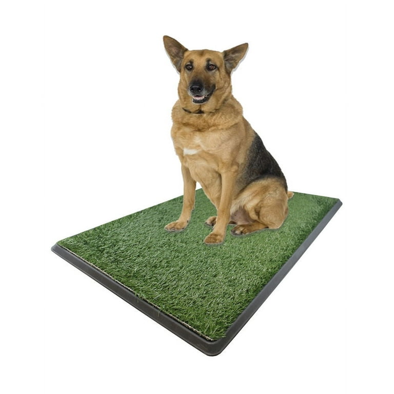 Petmaker Reusable 4-Layer Artificial Grass Puppy Dog Potty Pad with Tray - Large, 20x30
