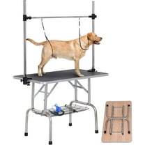 Dog Pet Grooming Table for Large Dogs Adjustable Height Heavy Duty Professional Portable Trimming Table with Arm/Noose/Mesh Tray, Maximum Capacity Up to 330 LBS, 36''/Black
