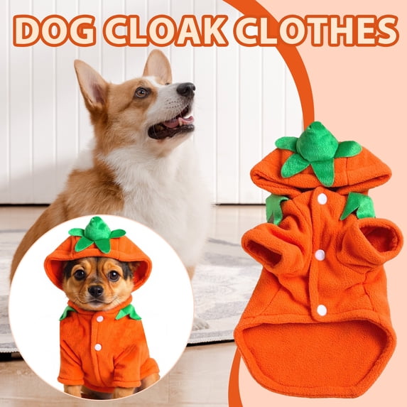 Dog Pet Halloween Pumpkin Costume Funny Hoodies Pet Festival Costume Clothes Dogs Halloween Cosplay Sweater Halloween Pumpkin Dog Clothes(XL,Saffron)