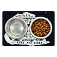 thumbnail image 1 of Dog Pet Mat for Food and Water, Friends are Like Stars Words with Silhouette of Pets on a Space Themed Backdrop, Non-Slip Rubber Mat for Dogs and Cats, 18" X 12", by Ambesonne, 1 of 2