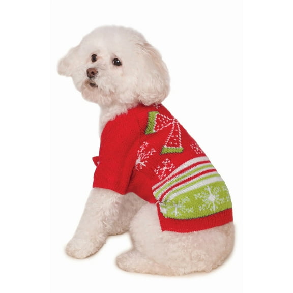 Ugly Christmas Sweater with Bow Pet Costume
