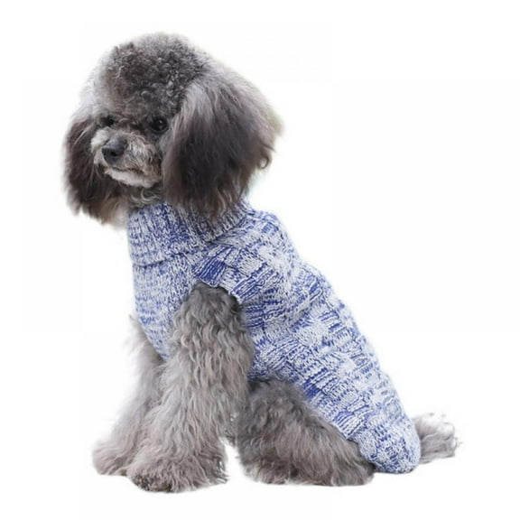 Dog Pet Sweater, Winter Warm Dog Cat Jumpers Clothes, Comfortable Pet Coat Costume Puppy Jumper Kitten Sweater Apparel for Small Medium Dogs Cats Blue XS