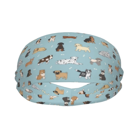 Dog Pets Headbands for Women/Men, Elastic Wide Soft Sweat Head Band Sports Hair Bands for Hair, Moisture Wicking Workout Head bands for Running, Gym,Yoga