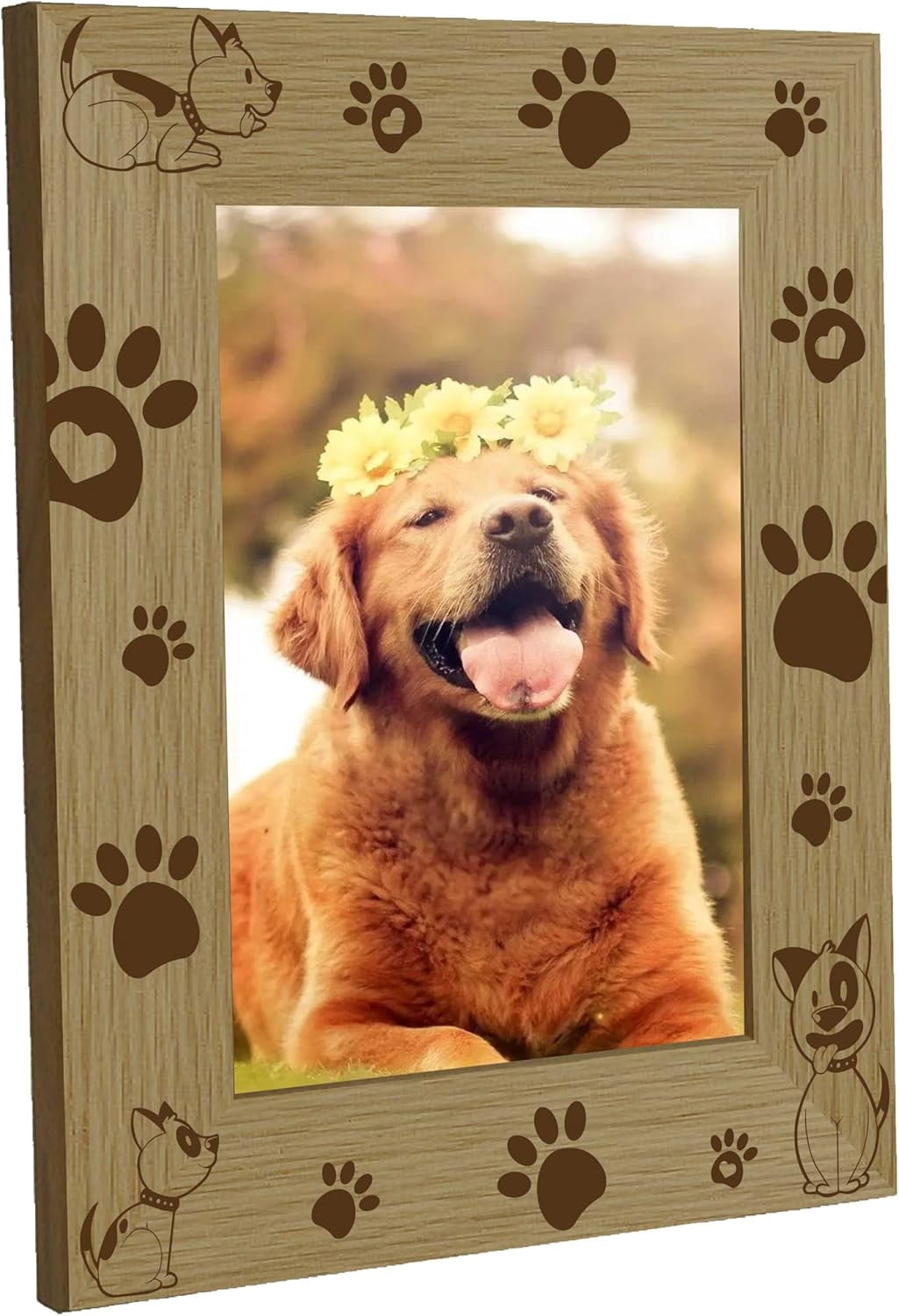 Dog Picture Frame Pet Paws Print 4 x 6 Memorial Wood Photo Frames ...