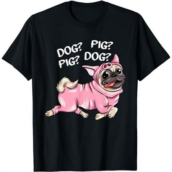 Dog Pig Pug Both Funny Connection of Animal Connected T-Shirt