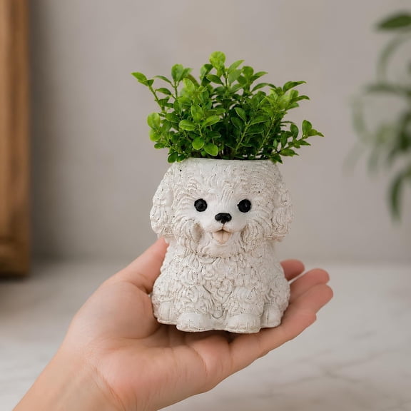 Dog Planter Pot, Plant Holder & Stand for Home Decor, Living Room Decor & Office Decor | Plant Stand Mini Plant Holders