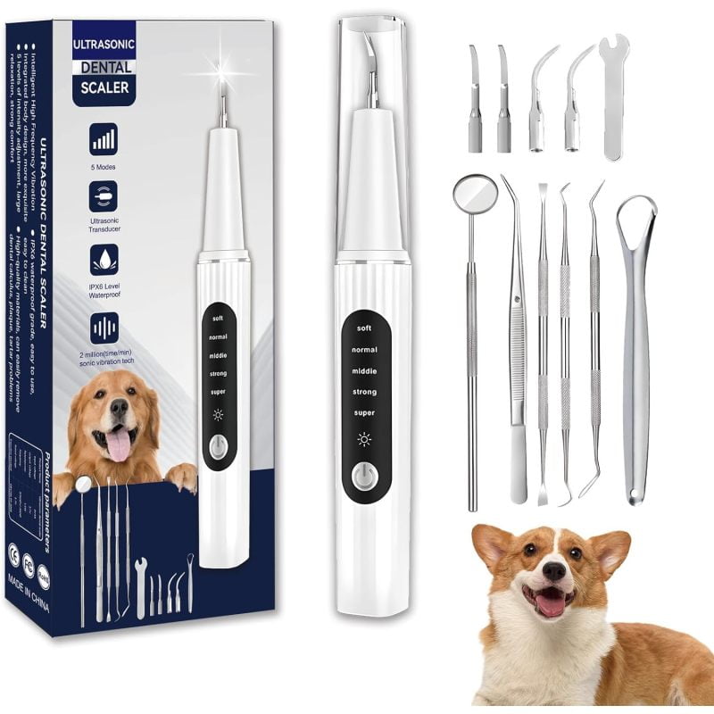 Dog Plaque Remover for Teeth,Dog Tooth Tartar Remover,5 Modes Pet - Main Image