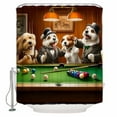 thumbnail image 1 of Dog Playing Billiards Shower Curtain, 72" x 72", Funny Animal Abstract Dog Waterproof Bathroom Curtain Washable Shower Curtain Set with 12 Hooks, 1 of 6
