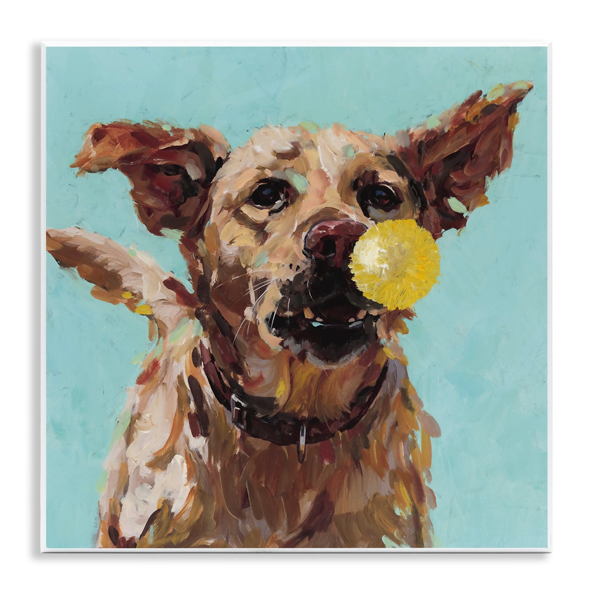 Dog Playing with Ball Wall Plaque Art, design by Studio Bautista