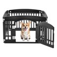 thumbnail image 1 of Dog Playpen, 24" Exercise 4-Panel Pet Playpen with Door, Safe and Secure, Folding and Portable Puppy Playpen for Puppies and Small Dogs, Black, 1 of 7