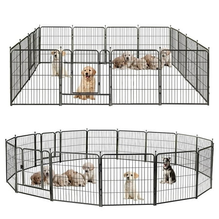 Dog Playpen,32"16 Panels Portable Exercise Fence Heavy Duty Metal Pet Playpen Indoor Outdoor Pet Playpen for Small Medium Large Dogs - RV Camping Pen (16 Panels, 32 inch)