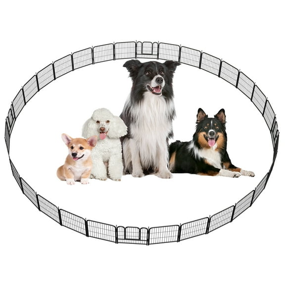 Dog Playpen,32" 24 Panels Portable Exercise Fence Heavy Duty Metal Pet Playpen Indoor Outdoor Pet Playpen for Small Medium Large Dogs - RV Camping Pen  (24 Panels, 32 inch)