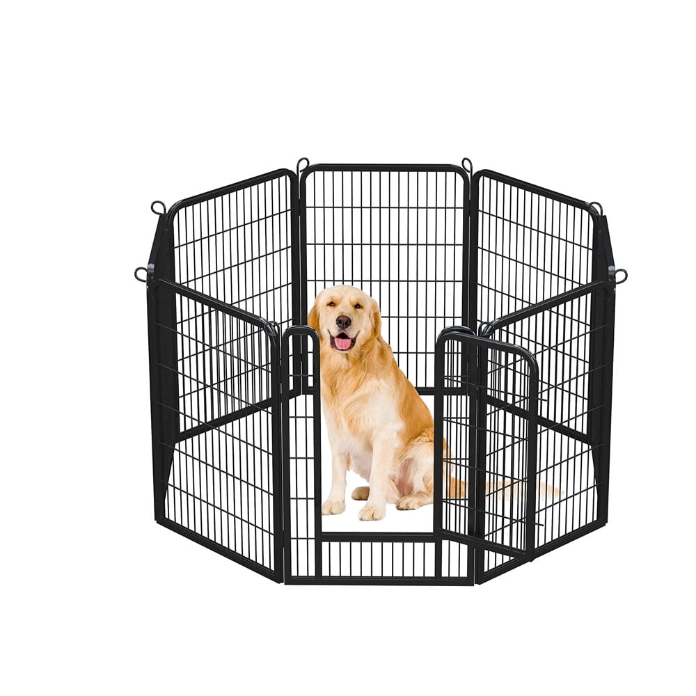 Dog Playpen, 40" Foldable 8 Panel Dog Exercise Pen Pet Fence with Wire