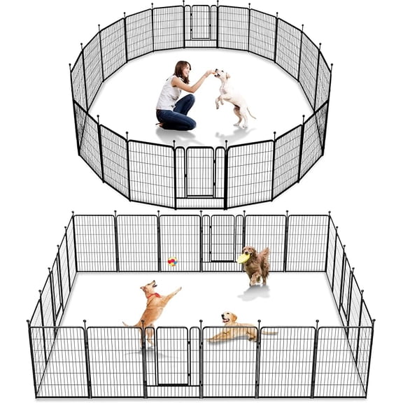 MY Dog Playpen, 40 inch 8 Panels Dog Fence Outdoor Heavy Duty Dog Pen for Large\/Medium\/Small Dogs, Indoor Puppy Playpen with Door Portable Pet Fence for RV Camping, Yard