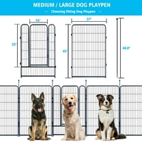 Dog Playpen,45" Height 40 Panels Portable Outdoor Dog Fence, Dog Playpen for Large/Medium/Small Dogs, Dog Fences for The Yard,with Doors Foldable Metal (45 inch, 40 Panels)
