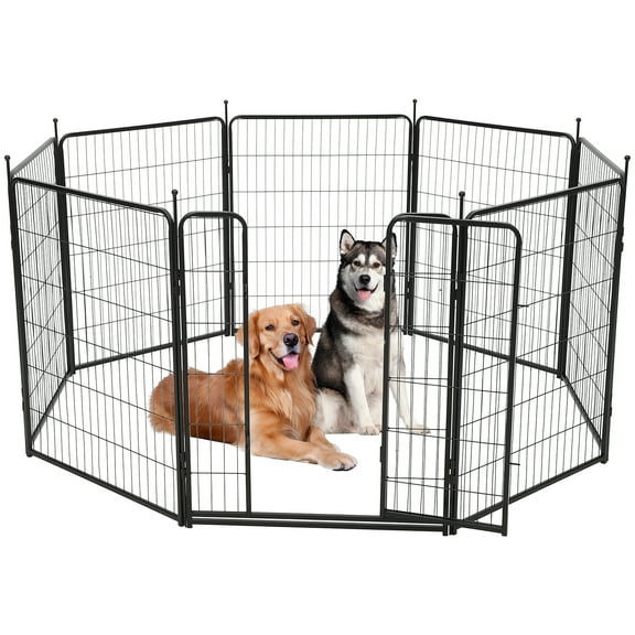 Dog Playpen,48 inch(H)/40inch（H）8 /16 Panels Dog Fence Indoor/Outdoor ,Heavy Duty Metal Pet Puppy Exercise Pen,  Wide Door Low Threshold,Portable Pet Playpen for Rv Camping Garden Yard
