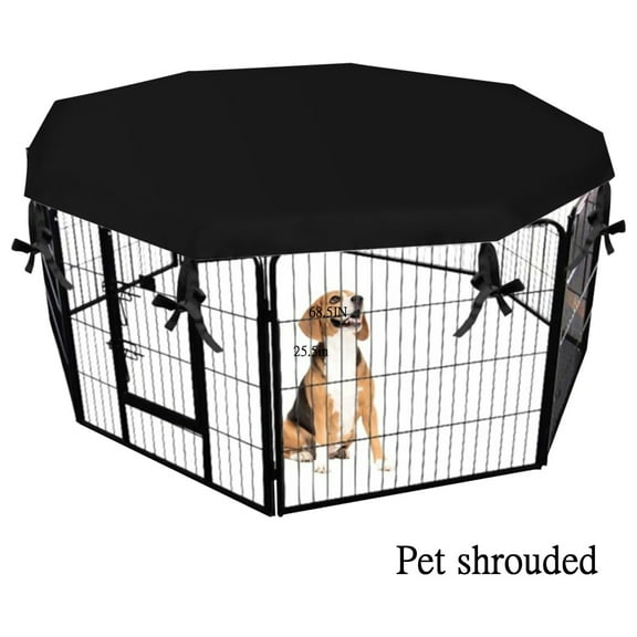 Dog Playpen Cover (Playpen Not Included), Cat Outdoor Playpen Cover, Sun/Rain Proof Dog Pen Cover Provide Shade and Security Outdoor Indoor Cover with 8 Ropes