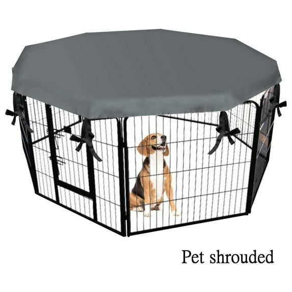 Dog Playpen Cover (Playpen Not Included), Cat Outdoor Playpen Cover, Sun/Rain Proof Dog Pen Cover Provide Shade and Security Outdoor Indoor Cover with 8 Ropes