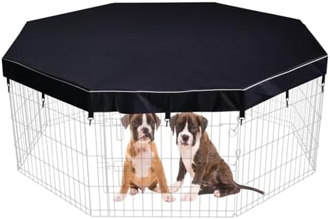 Dog Playpen Cover Sun/Rain Proof Top,Provide Shade and Security for ...