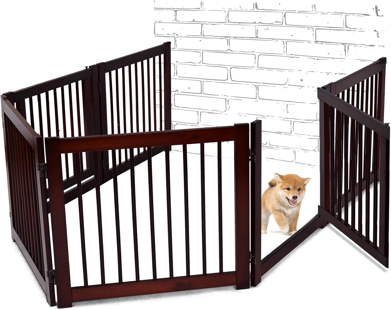 Dog Playpen, Extra Wide Dog Gate Indoor with Gate Latch, Folding Stair ... - Dog Crate Gates With Wi-Fi Access
