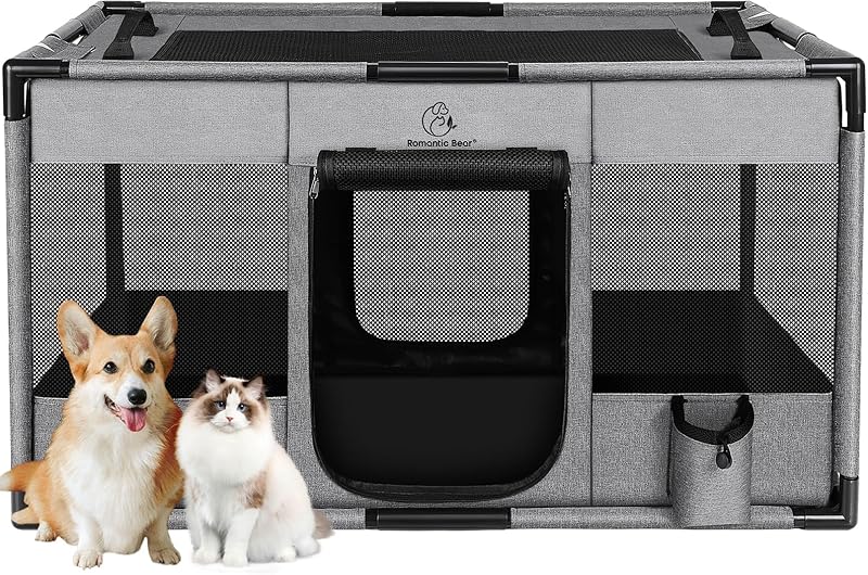 Photo inspiration: Portable Soft Crate For Indoor Exercise Reference: My Dog Playpen Fabric Fence Portable Soft Cat Puppy Kennel