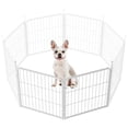 thumbnail image 1 of SunsGrove Dog Playpen, Heavy Duty Anti-Rust Pet Pen for Indoor, Courtyard, RV Camping for Puppy and Small Dogs,24'' 2 Panels,White, 1 of 9