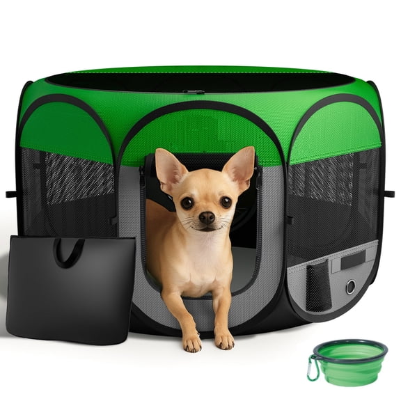 Pop-Up Dog Playpen 29" for Small Dogs Cats, Pet Playpen Indoor Outdoor Use, Durable Dog Crate Portable Playpen for Small Animals Chicken Rest Recovery