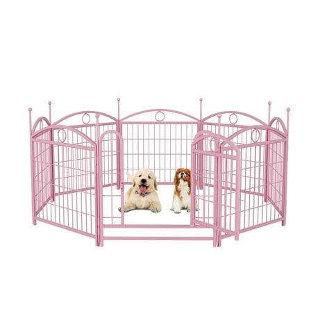 Dog Playpen,Metal Exercise Puppy Play Pen with 8 Panels,Indoor Outdoor Dog Fence,Heavy Duty Pet Puppy Exercise Pen for Garden Yard