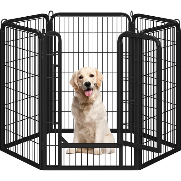 Dog Playpen Outdoor, 40 inch 6 Panels Dog Pen Indoor Heavy Duty Puppy Exercise Pen Metal Pet Fence for RV Camping/Yard/Garden
