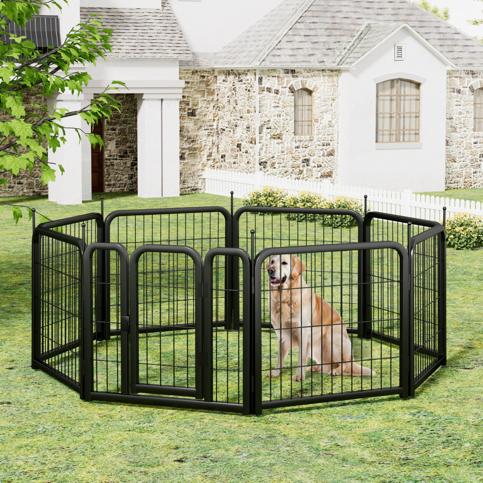 Leumius Dog Playpen Outdoor 8 12 Panel Dog Portable Playpen for Yard Fence Pet Pen for Small Dogs Pet Exercise Pen for Puppy Rabbit Small Animals Size 8pcs