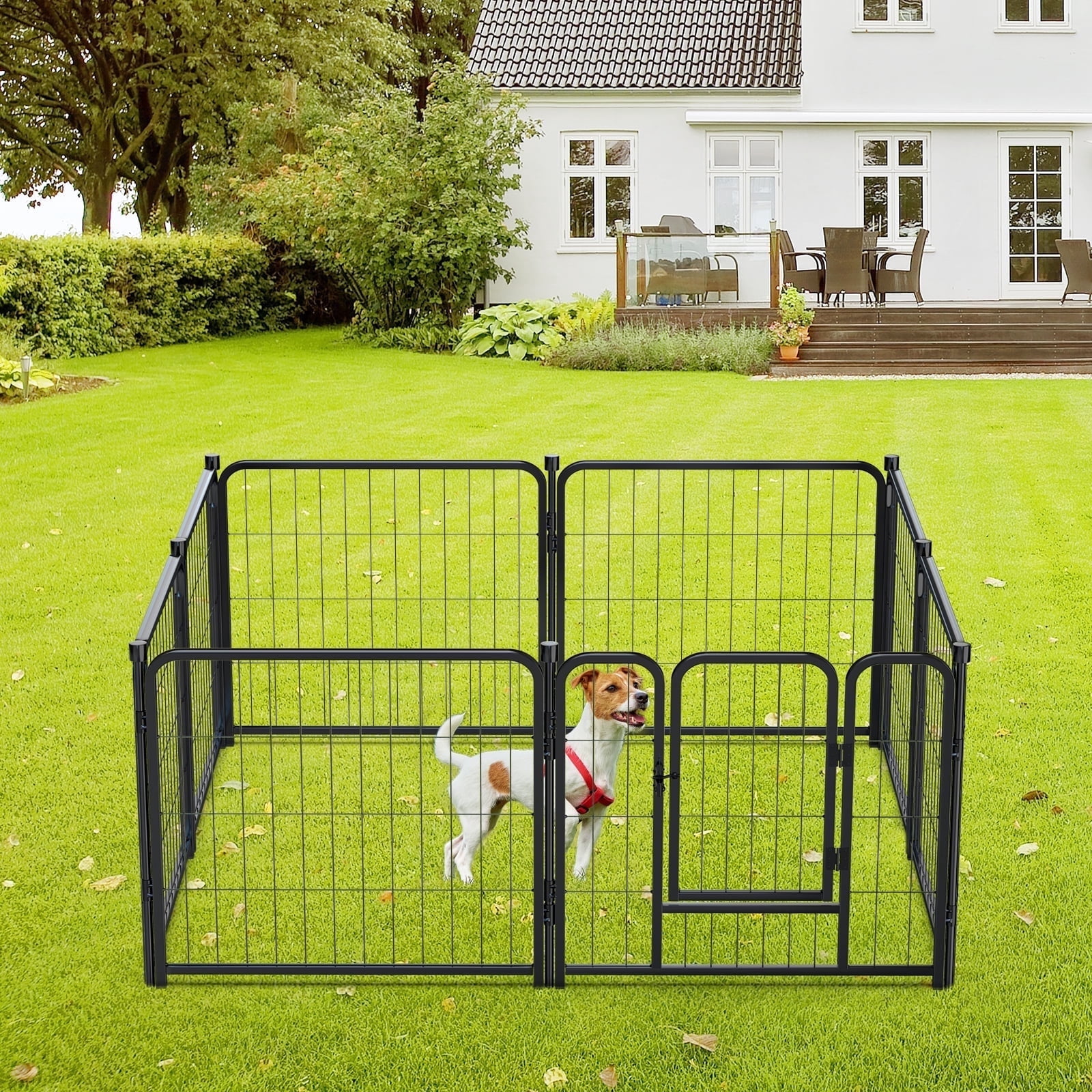 Domqga 8Panel Metal Dog Playpen, 24" Foldable Pet Fence for Indoor — free download