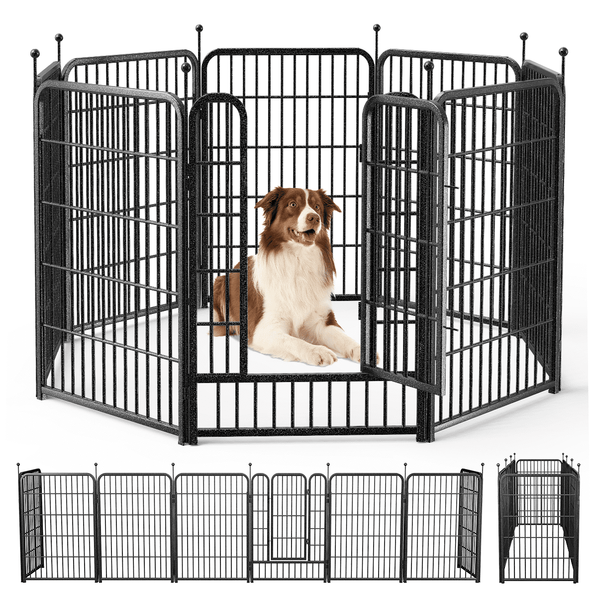 Heavy Duty Black Metal 40" Pet Playpen with Door