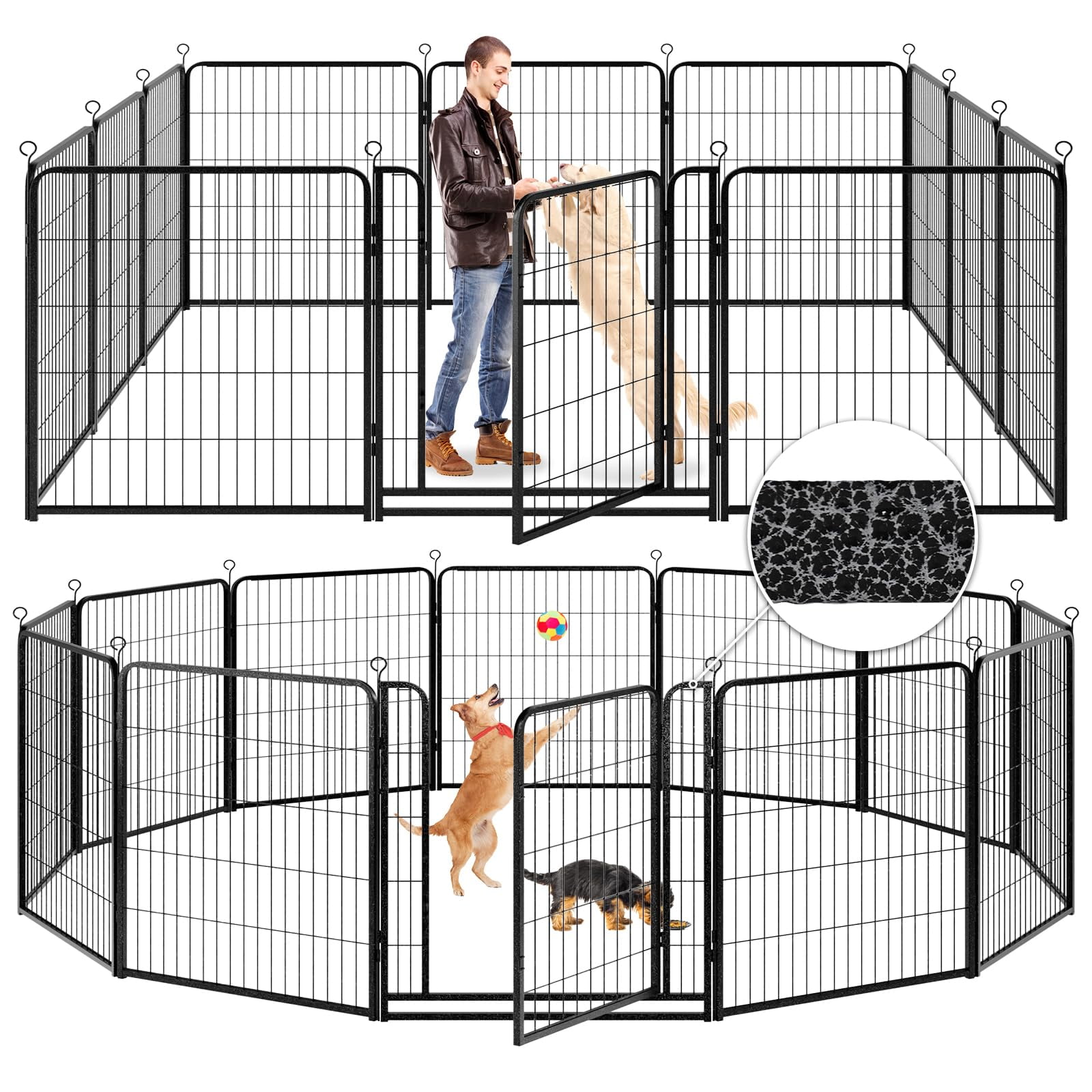 Dog Playpen Outdoor Extra Wide 12 Panels Heavy Duty Dog Fence 40 ...