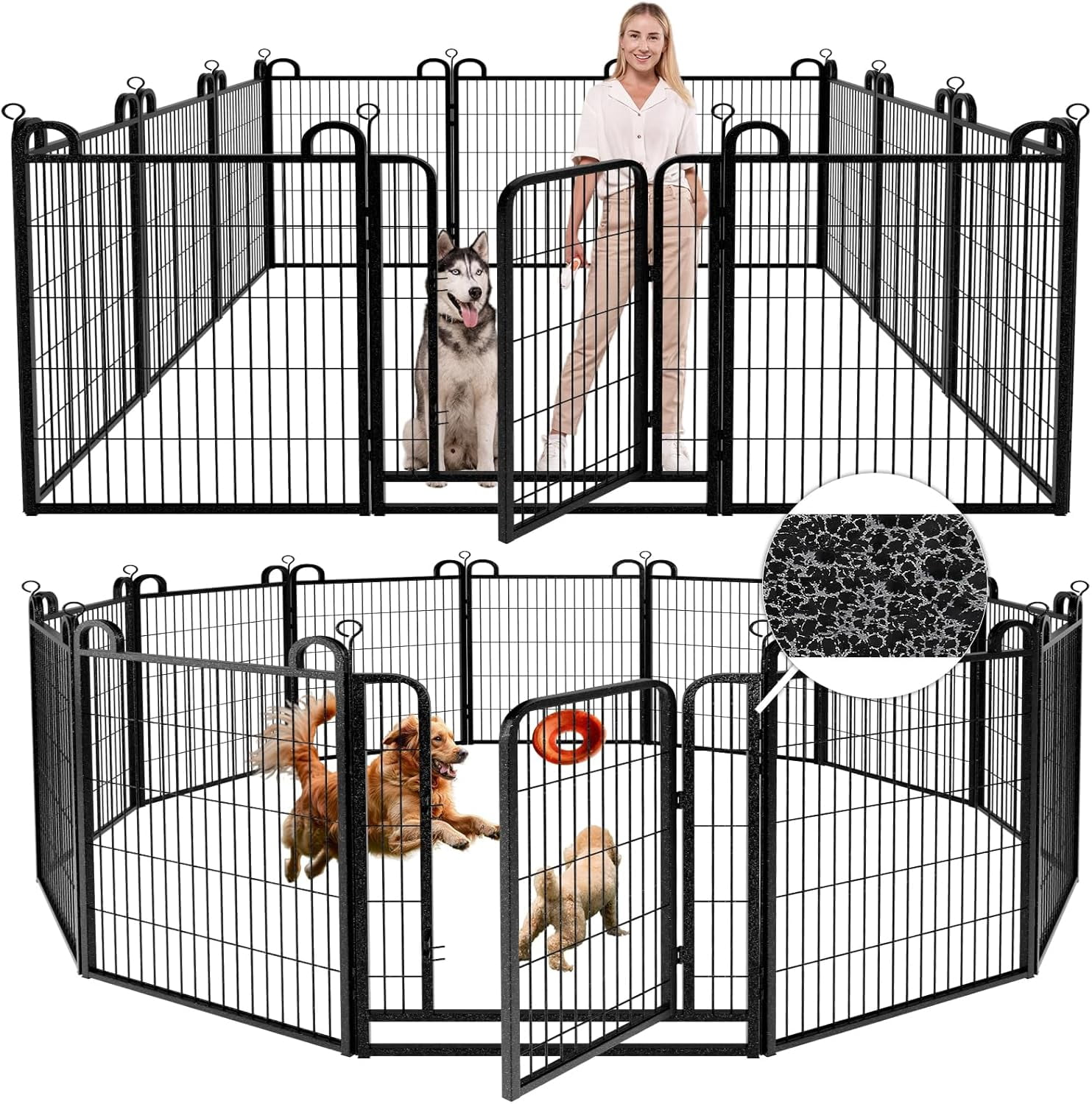 Dog Playpen Outdoor Extra Wide 12 Panels Heavy Duty Dog Fence 40 ... - Durable Outdoor Dog Playpens With Crates
