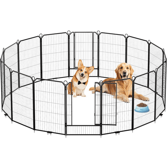 Dog Playpen Outdoor,Heavy Duty Metal Pet Playpen for Large/Medium/Small Dogs,Portable Exercise Fence for Small Animals