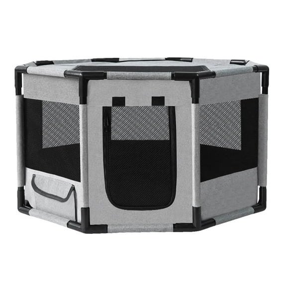 Dog Playpen Oxford Fabric Cat/Dog House Cage Large Pet Fences (Light Grey)