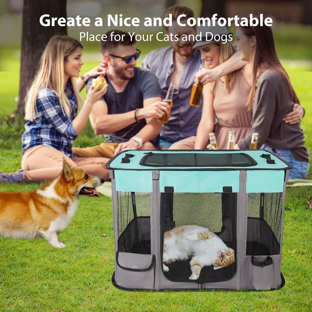 Dog Playpen,Pet Playpen, Foldable Dog Cat Playpens,Portable Exercise ...