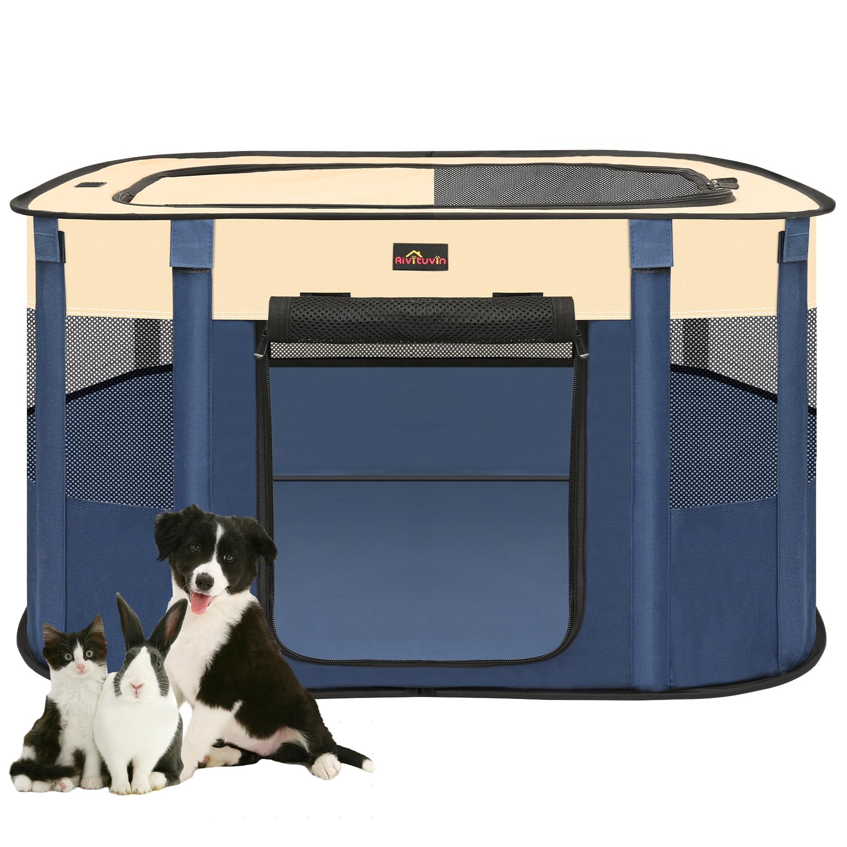 Dog Playpen, Pet Playpen, Foldable Kitten cage Puppy Play Pen, Portable ... - Space Saving Portable Dog Play Area