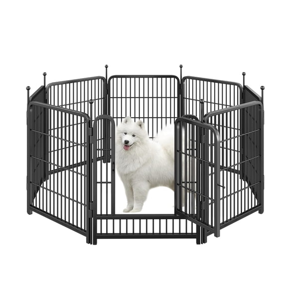 Dog Playpen Portable Outdoor Fence For Large/medium/small Dogs Fences The Yard With Doors Foldable Metal (32 Inch 08 Panels)