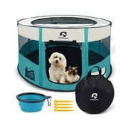 LAKWAR Pet Playpen， Puppy Playpen Cat Playpen-Ideal for Puppy Dog Cat Rabbit-Portable & Foldable Dog Pens for Indoor, Outdoor, Office and Travel Use