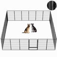 thumbnail image 1 of SunsGrove Dog Playpen with 3 Wider Doors, Heavy Duty Anti-Rust Pet Pen for Indoor, Courtyard, RV Camping for Large Dogs,45'' 24 Panels,Black, 1 of 10
