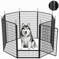 thumbnail image 1 of SunsGrove Dog Playpen with Wider Door, Heavy Duty Anti-Rust Pet Pen for Indoor, Courtyard, RV Camping for Large Dogs,50'' 8 Panels,Black, 1 of 10