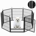 thumbnail image 1 of SunsGrove Dog Playpen with Wider Door, Heavy Duty Anti-Rust Pet Pen for Indoor, Courtyard, RV Camping for Medium Dogs,32'' 8 Panels,Black, 1 of 10