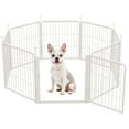 thumbnail image 1 of SunsGrove Dog Playpen with Wider Door, Heavy Duty Anti-Rust Pet Pen for Indoor, Courtyard, RV Camping for Puppy and Small Dogs,24'' 8 Panels,White, 1 of 11