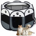 thumbnail image 1 of XLarge Cat Playpen Dog Playpen Cat Tent Puppy Playpen, DOMIPET Dog Kennel Foldable Pet Fence, Chicken Brooder Box, Portable Small Animal Playpen, Breathable Pet Playpen Indoor for Chick, 1 of 11